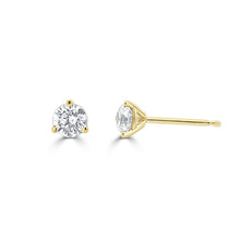 Load image into Gallery viewer, 14k Gold &amp; Diamond Round Stud Earrings