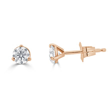 Load image into Gallery viewer, 14k Gold &amp; Diamond Round Stud Earrings
