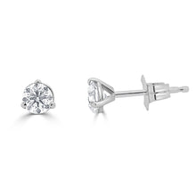 Load image into Gallery viewer, 14k Gold &amp; Diamond Round Stud Earrings
