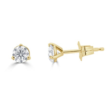 Load image into Gallery viewer, 14k Gold &amp; Diamond Round Stud Earrings