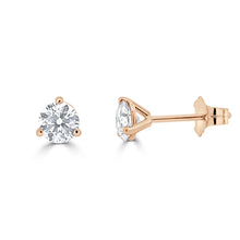 Load image into Gallery viewer, 14k Gold &amp; Diamond Round Stud Earrings
