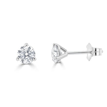 Load image into Gallery viewer, 14k Gold &amp; Diamond Round Stud Earrings