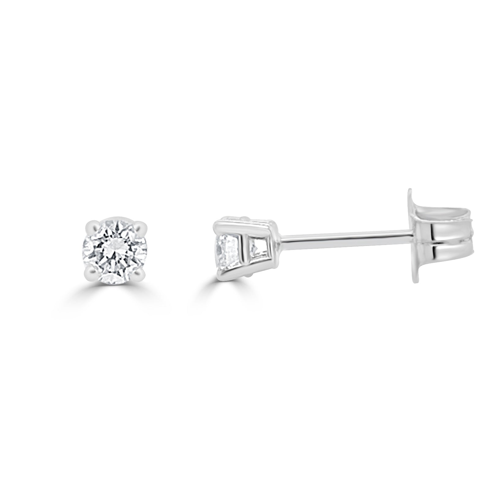 14k Gold & Diamond Round Stud Earrings - 0.23ct