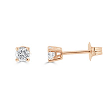 Load image into Gallery viewer, 14k Gold &amp; Diamond Round Stud Earrings