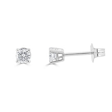 Load image into Gallery viewer, 14k Gold &amp; Diamond Round Stud Earrings