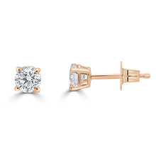 Load image into Gallery viewer, 14k Gold &amp; Diamond Round Stud Earrings