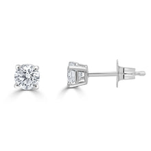 Load image into Gallery viewer, 14k Gold &amp; Diamond Round Stud Earrings