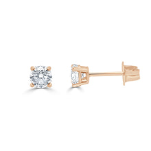 Load image into Gallery viewer, 14k Gold &amp; Diamond Round Stud Earrings