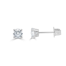 Load image into Gallery viewer, 14k Gold &amp; Diamond Round Stud Earrings