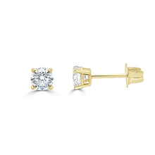 Load image into Gallery viewer, 14k Gold &amp; Diamond Round Stud Earrings