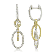 Load image into Gallery viewer, 14k Gold &amp; Diamond Link Drop Earrings