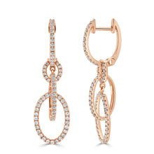 Load image into Gallery viewer, 14k Gold &amp; Diamond Link Drop Earrings