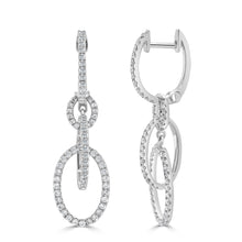 Load image into Gallery viewer, 14k Gold &amp; Diamond Link Drop Earrings
