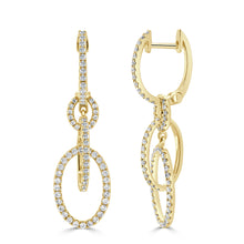 Load image into Gallery viewer, 14k Gold &amp; Diamond Link Drop Earrings