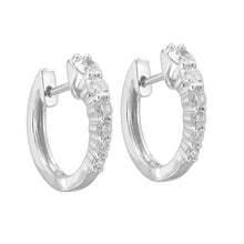 Load image into Gallery viewer, 18k Gold &amp; Diamond Huggie Earrings