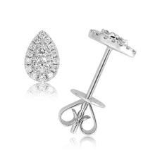 Load image into Gallery viewer, 18k Gold &amp; Diamond Pear-Shaped Stud Earrings