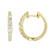 Load image into Gallery viewer, 18k Gold &amp; Diamond Huggie Earrings