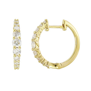 18k Gold & Diamond Huggie Earrings