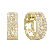 Load image into Gallery viewer, 18k Gold &amp; Diamond Hoop Earrings
