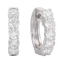 Load image into Gallery viewer, 18k Gold &amp; Diamond Huggie Hoop Earrings
