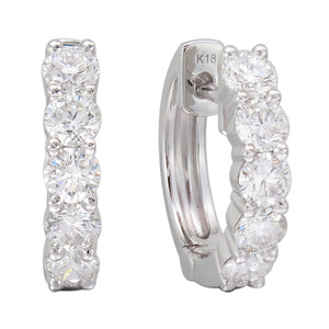 18k Gold & Diamond Huggie Hoop Earrings