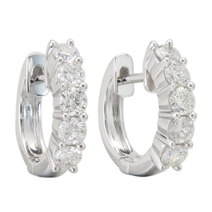 18k Gold & Diamond Huggie Earrings