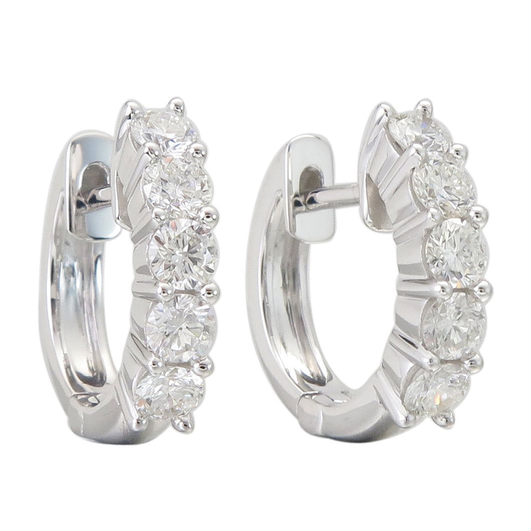 18k Gold & Diamond Huggie Earrings