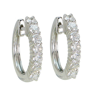 18k Gold & Diamond Huggie Earrings