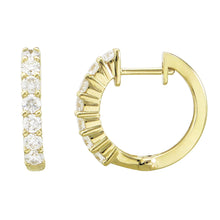 Load image into Gallery viewer, 18k Gold &amp; Diamond Huggie Earrings