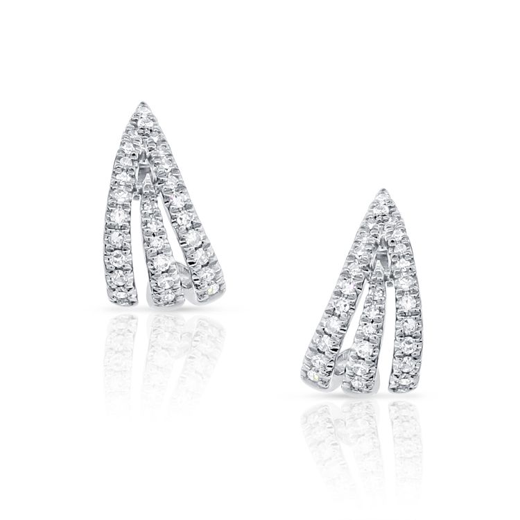 14K Gold & Diamond Cage Huggie Earrings - 0.14ct
