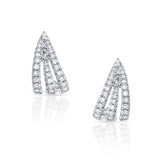 14K Gold & Diamond Cage Huggie Earrings - 0.14ct