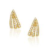 14K Gold & Diamond Cage Huggie Earrings - 0.14ct