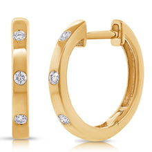 Load image into Gallery viewer, 14K Gold &amp; Diamond Huggie Earrings