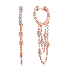 Load image into Gallery viewer, 14k Gold &amp; Diamond Hanging Earrings