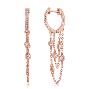 14k Gold & Diamond Hanging Earrings