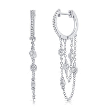 Load image into Gallery viewer, 14k Gold &amp; Diamond Hanging Earrings