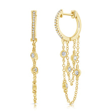 Load image into Gallery viewer, 14k Gold &amp; Diamond Hanging Earrings