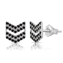 Load image into Gallery viewer, 14k Gold &amp; Diamond Double Arrow Stud Earrings