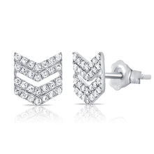 Load image into Gallery viewer, 14k Gold &amp; Diamond Double Arrow Stud Earrings