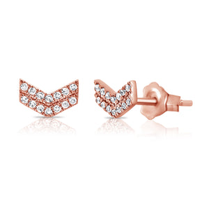 14k Gold & Diamond Arrow Stud Earrings