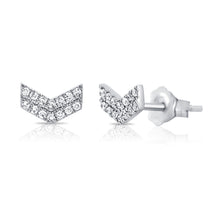 Load image into Gallery viewer, 14k Gold &amp; Diamond Arrow Stud Earrings