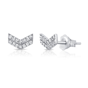 14k Gold & Diamond Arrow Stud Earrings
