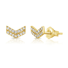 Load image into Gallery viewer, 14k Gold &amp; Diamond Arrow Stud Earrings