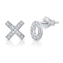Load image into Gallery viewer, 14k Gold &amp; Diamond XO Diamond Mismatched Stud Earrings