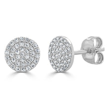 Load image into Gallery viewer, 14k Gold &amp; Diamond Disc Stud Earrings
