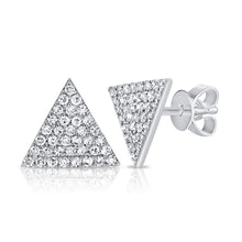 Load image into Gallery viewer, 14k Gold &amp; Diamond Triangle Stud Earrings