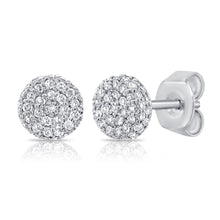 Load image into Gallery viewer, 14k Gold &amp; Diamond Circle Disc Stud Earrings
