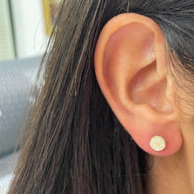 Load image into Gallery viewer, 14k Gold &amp; Diamond Disc Stud Earrings