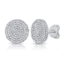 Load image into Gallery viewer, 14k Gold &amp; Diamond Large Disc Stud Earrings