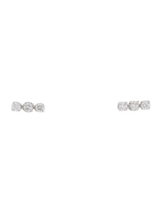 14k Gold & Diamond Bar Stud Earrings